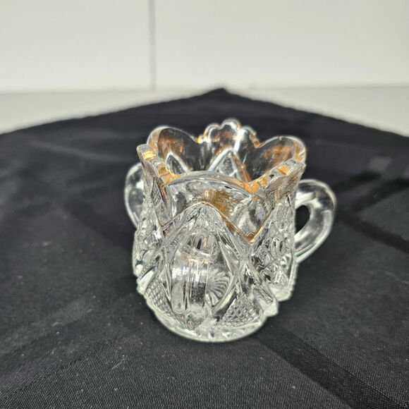 American Glass Gold Trim Toothpick Holder in the Minnesota Pattern Circa 1890’s - Picture 2 of 6